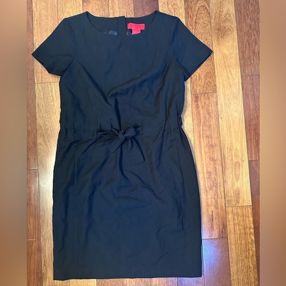 Joe Fresh | Short sleeve black dainty wool blend dress with tie size small - Picture 3 of 5